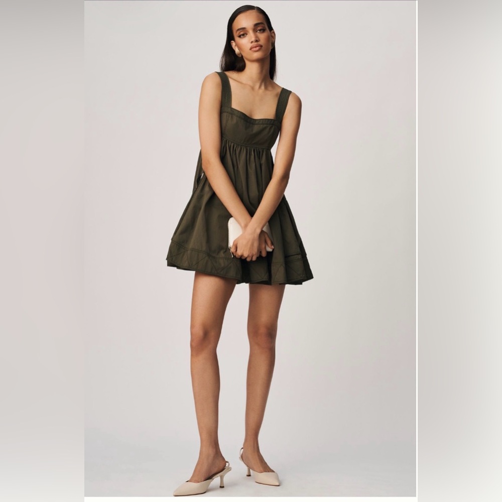 Pilcro Square-neck utility babydoll dress